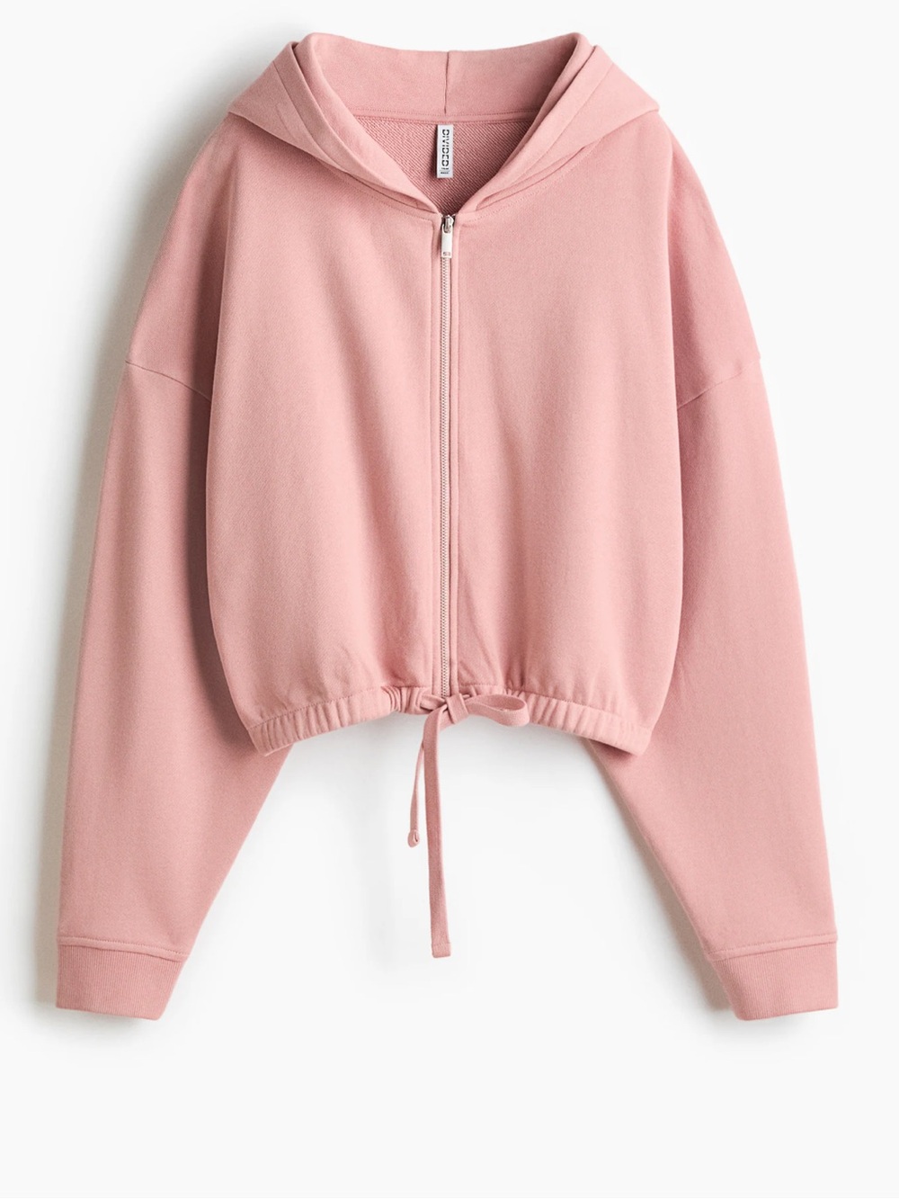 H&M Cropped Drawstring Zip-Up Hoodie XL